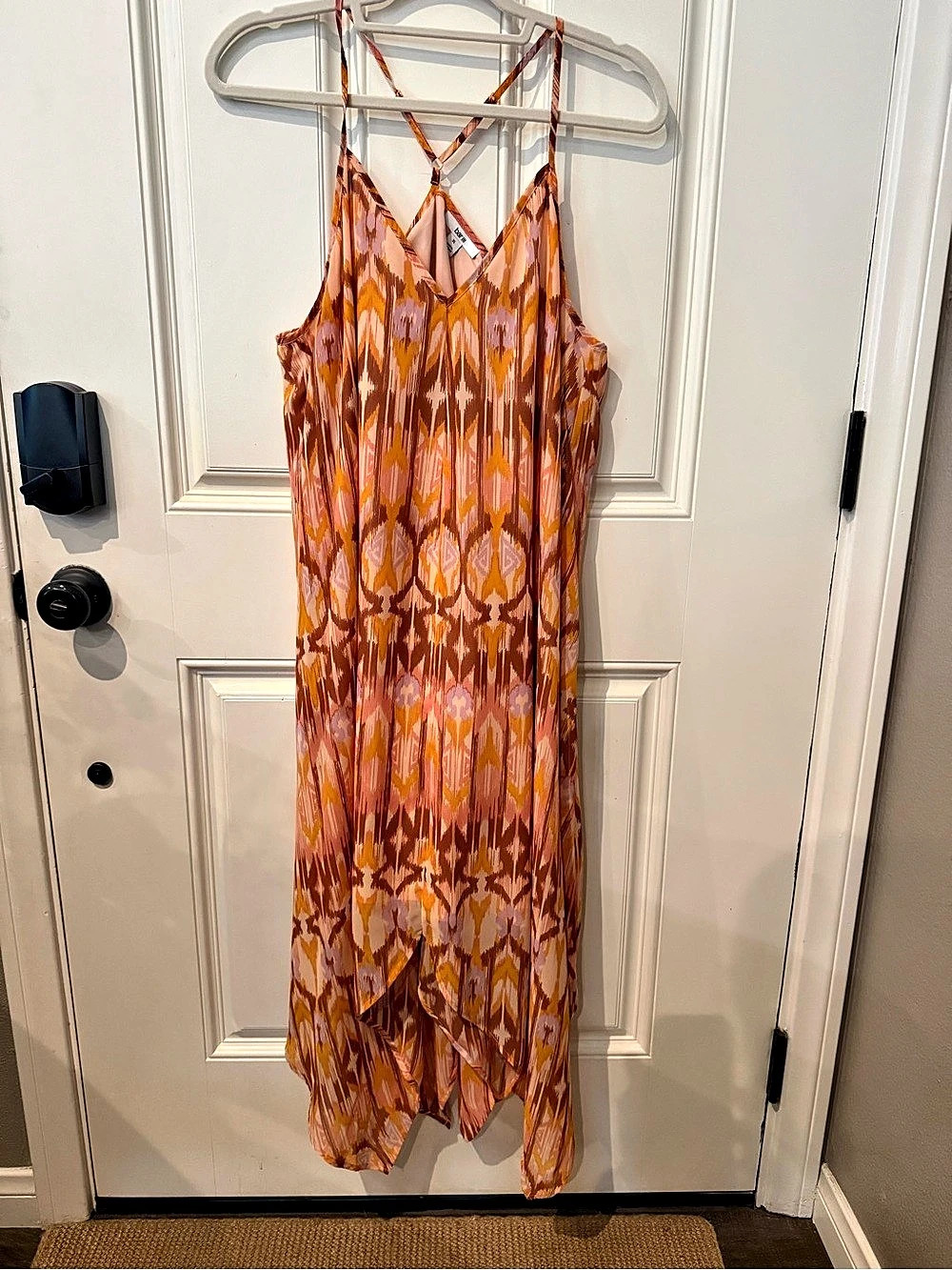 bar III Abstract Maxi Dress in Orange & Pink Size XL